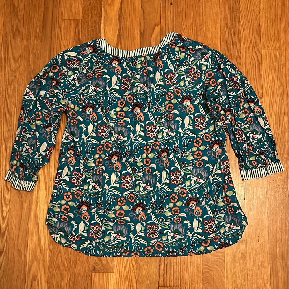 TALBOTS BLOUSE 100% cotton floral top size small - Picture 11 of 13